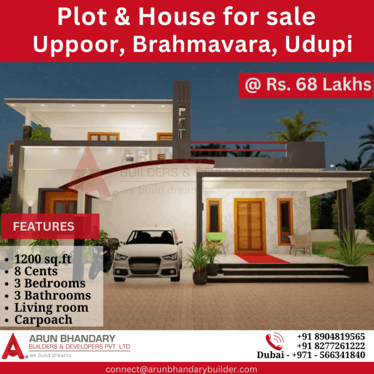 Uppoor, Brahmavara Udupi 8 Cents 68 Lakhs