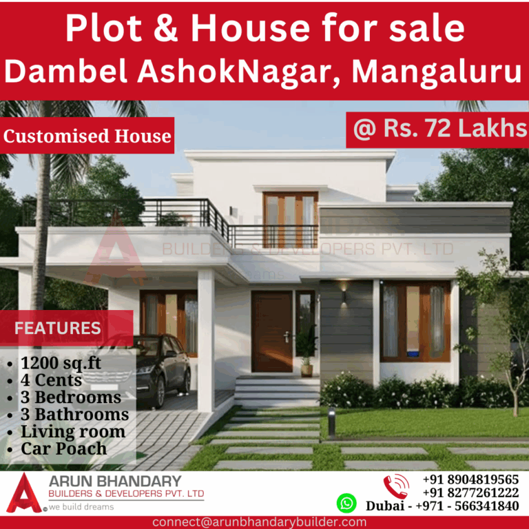 Dambel AshokNagar Mangaluru 4 Cents 72 Lakhs